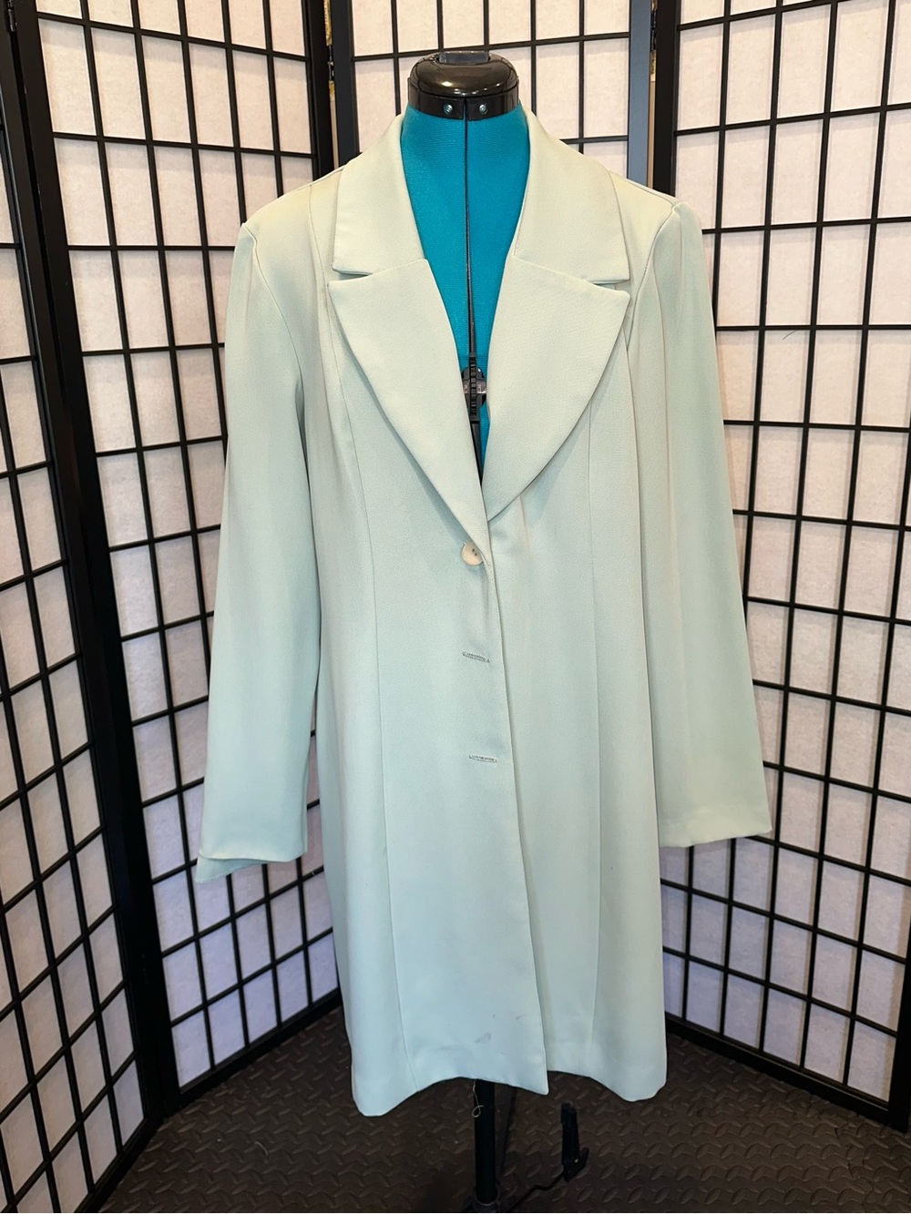 Bahari Mint Green Longline Trench Coat